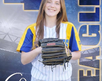 Printed Vinyl + FREE Social media digital Softball Custom Sports Banner - Senior Night Gifts ~ Graduation ideas - Senior Banner