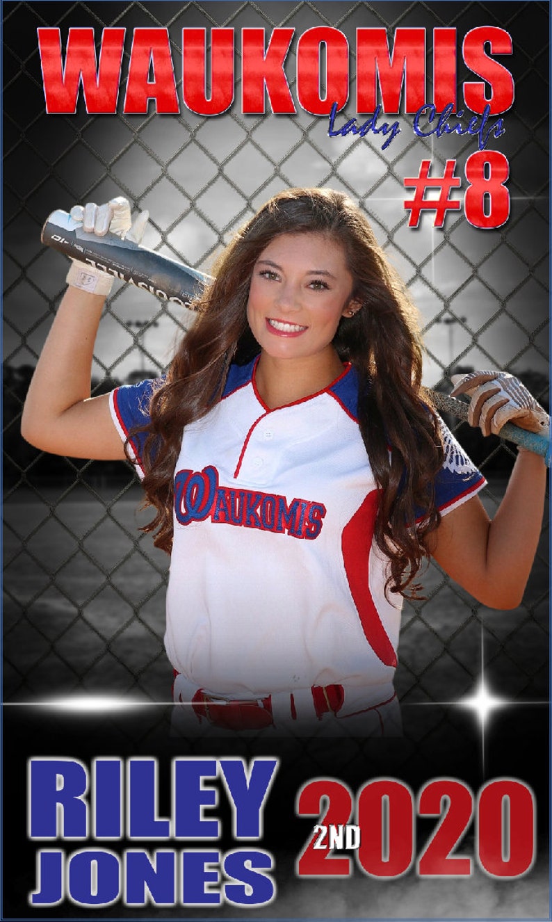 Printed Vinyl Softball Custom Sports Banner Senior Sports Etsy