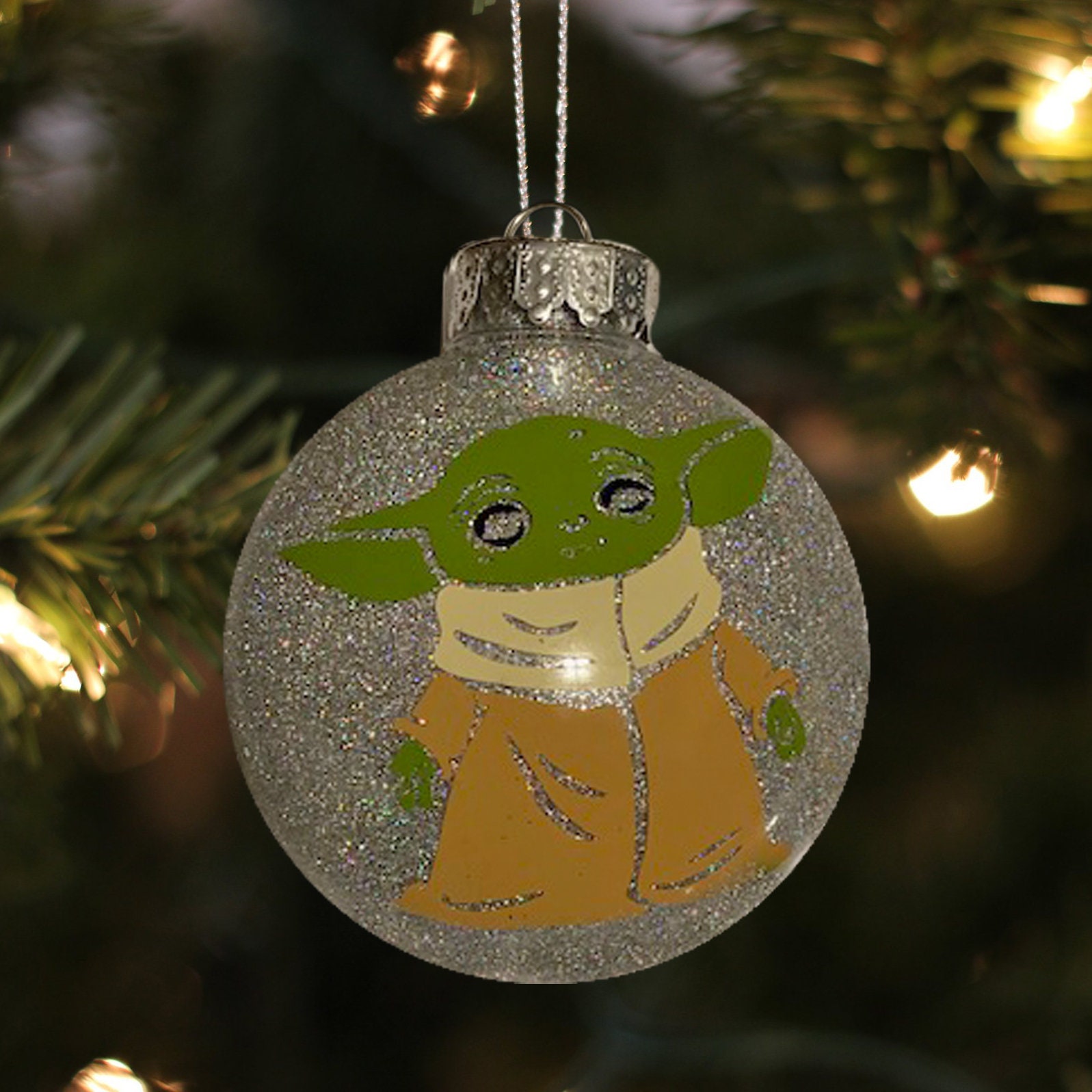 The Mandalorian Star Wars Baby Yoda Snowflake Holiday LT Christmas Tree Ornament 