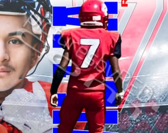 Printed Vinyl Football Custom Sports Banner - Senior Sports Banners - Senior Night Gifts ~ Graduation ideas