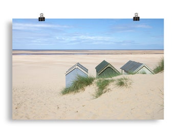 Poster - Wells-next-the-sea beach huts on the North Norfolk Coast