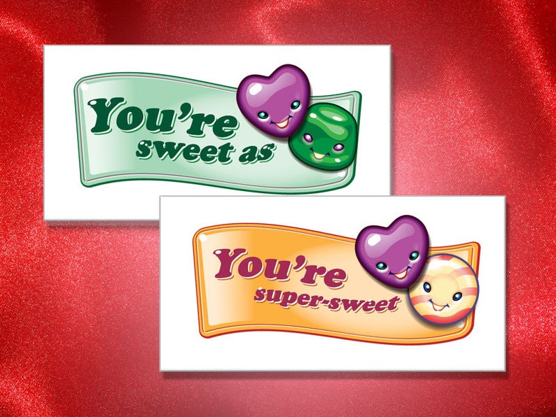 Printable CANDY VALENTINE'S Day Cards Children's Etsy