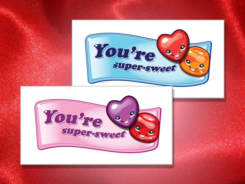 Printable CANDY VALENTINE'S Day Cards Children's Etsy