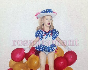 Rare one of a kind Jonbenet Ramsey 9 x 12 unframed original oil painting