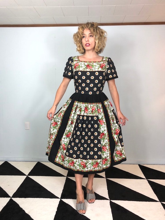 Novelty Print 50s Dress