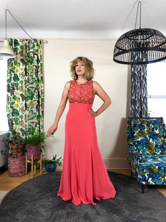 B'Zar Beaded Embroidered Gown
