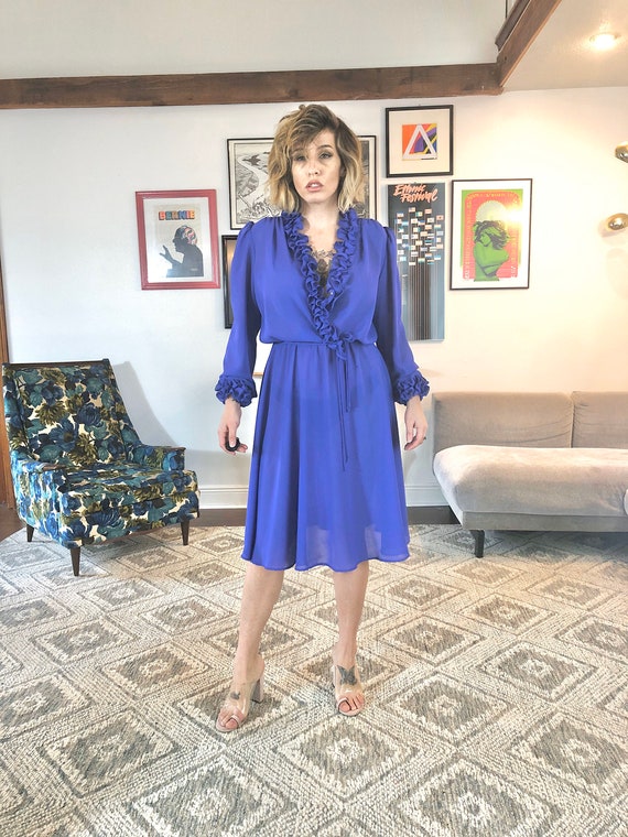 Periwinkle 70s Ursula of Switzerland Dress