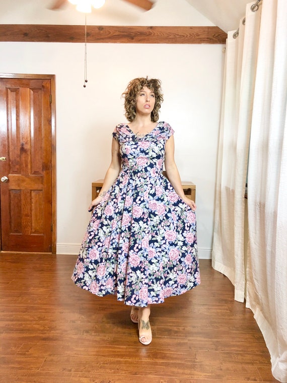 90s Jessica McClintock Floral Dress