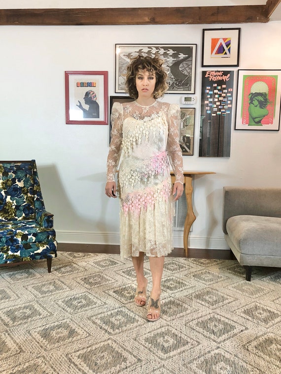 80s Lace Boheme Dress