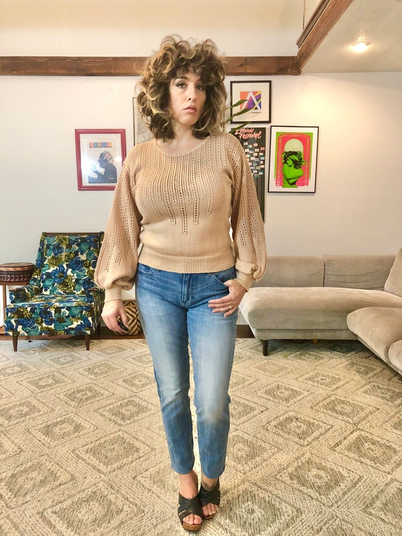 Balloon Sleeve 70s Sweater