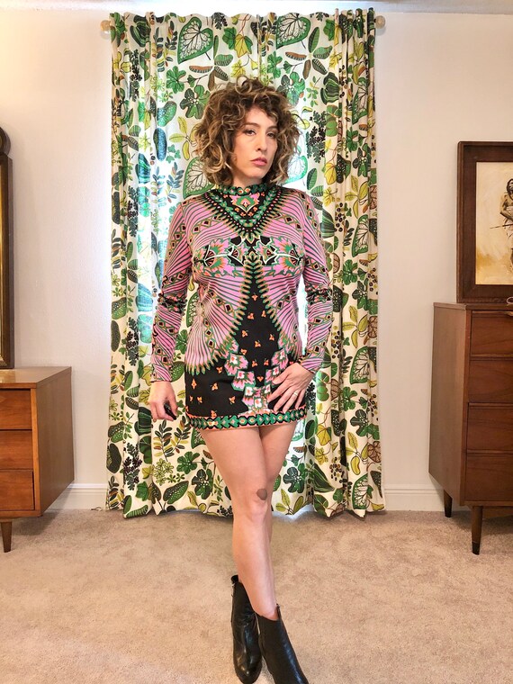 Psychedelic Print Micromini Dress