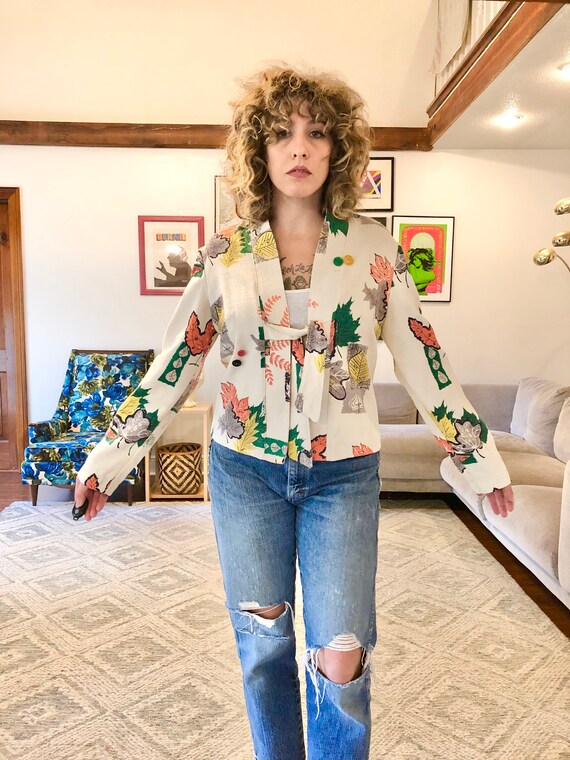 Vintage Barkcloth Jacket