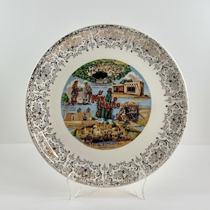 Vintage 1960s New Mexico State Round Souvenir Collectible Plate
