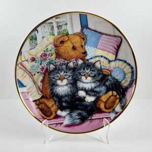 Vintage 1990s The Franklin Mint - Heirloom Recommendation - &quot;Cozy Companions&quot; Limited Edition Collectible Porcelain Plate