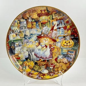Vintage 1990s The Franklin Mint - Heirloom Recommendation - &quot;Scaredy Cats&quot; Limited Edition Collectible Porcelain Plate