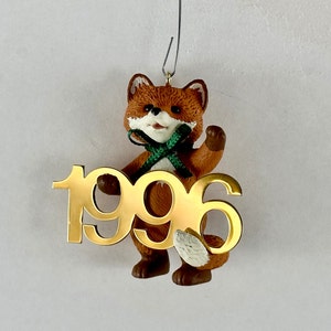 Vintage 1996 Hallmark Cards Inc - Hallmark Keepsake &quot;Fabulous Decade Series&quot; - Red Fox Christmas Ornament - Free Shipping