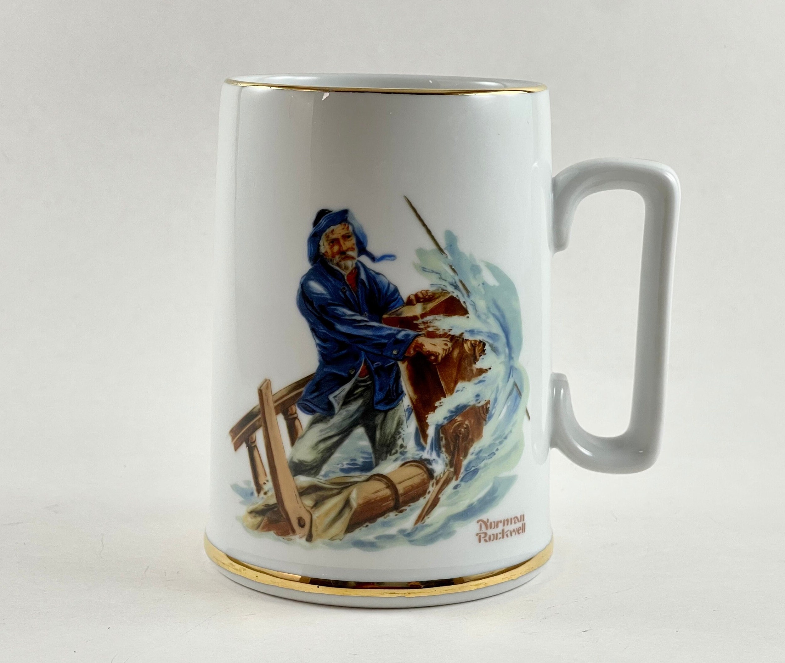 Vintage Norman Rockwell Mug: 1985 Long John Silver's 