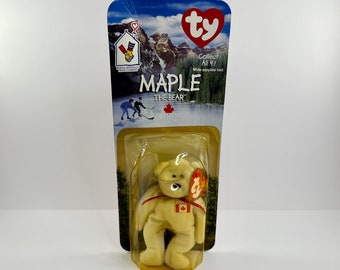 Vintage 1999 McDonald's "Teenie Beanie Babies TY"- International Bears - Maple The Bear