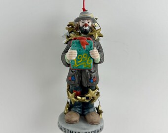 Vintage 1996 Flambro Clown Figurine Ornament: Christmas Pageant Porcelain