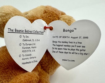 2000 China the Panda Ty Beanie Baby 4315 - 6th Gen Red Heart