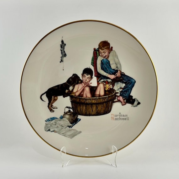 Vintage Norman Rockwell Collectible Plate: Gorham Fine China, Winter Scene