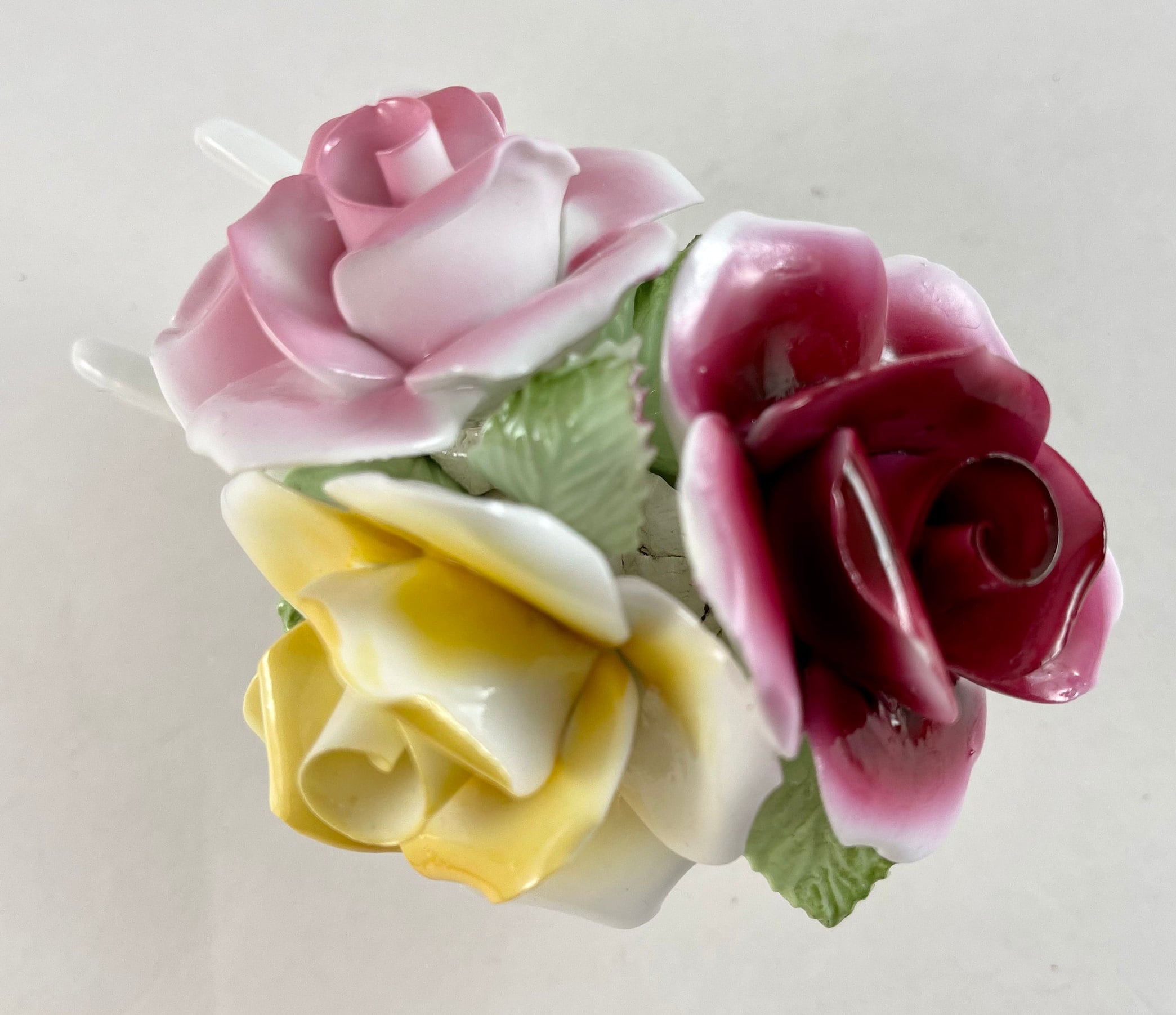 b 英国製e stratford 陶器製バラ 花置物 オブジェ ギフト