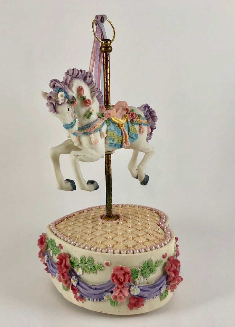 Vintage 1990s Resin Moving Carousel Horse Music Box Dance of Etsy