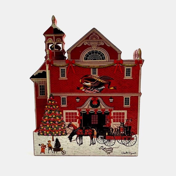 Vintage 2001 The Bradford Exchange - Charles Wysocki's Hometown Christmas Collection - "Hometown Heroes" Limited Edition