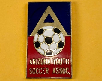 Vintage 1980s Enamel Lapel Tie Hat Badge Pin - Arizona Youth Soccer Assoc. (AYSO) - FREE Shipping