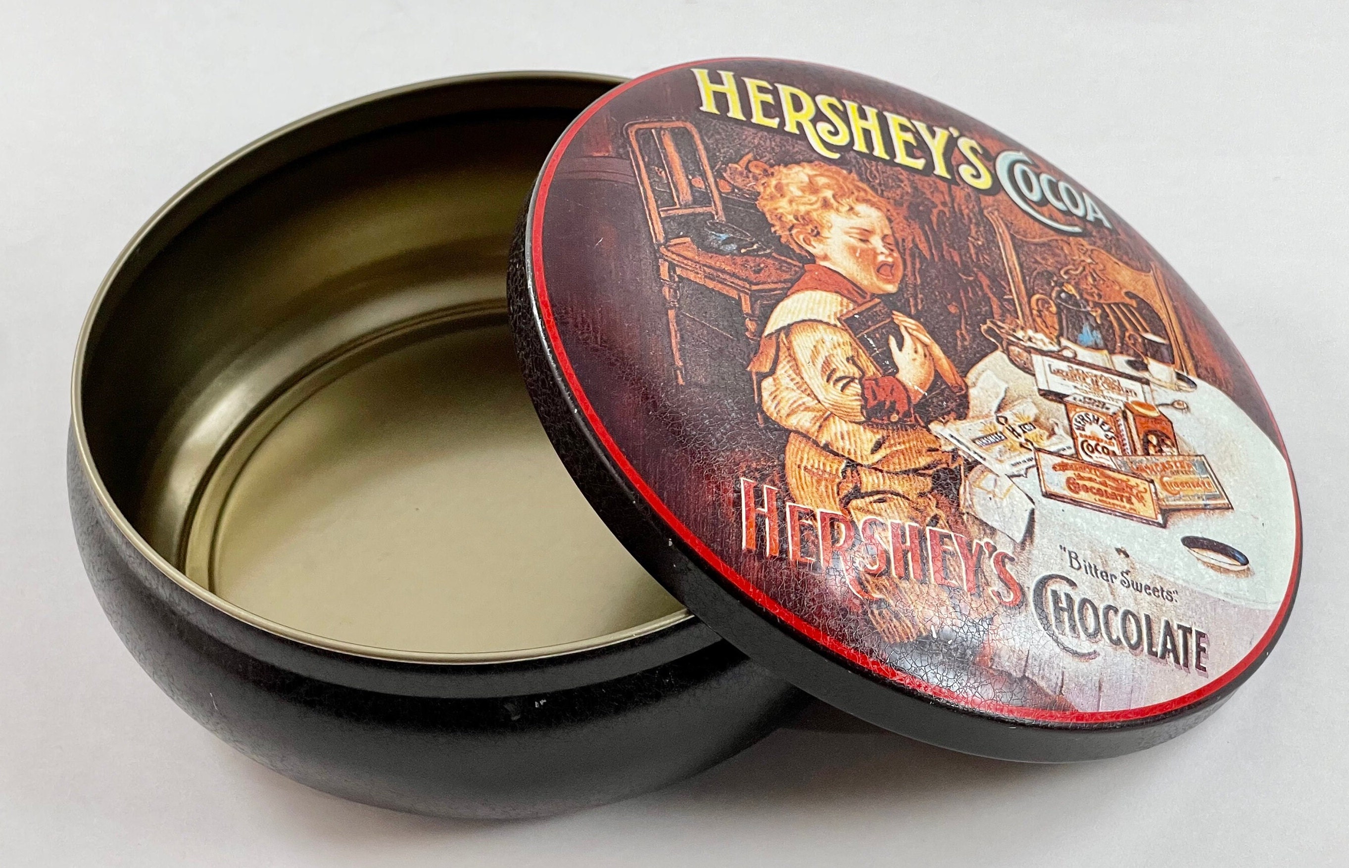 US仕入れ ハーシーズ　ビンテージ貯金箱 TIN缶チョコレートHERSHEY'S 80'sアメリカ製HERSHEY'S COCOAハーシー・ココア缶