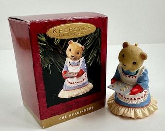 Vintage 1993 Hallmark Card Inc - Keepsake Ornament - The Bearinger's Collection - Mama Bearinger Christmas Tree Ornament