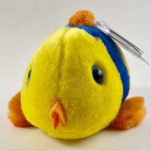 Vintage Copyright 1994 MJC - Swibco Puffkins - Jules The Striped Fish Plush Style 6692 bild 1