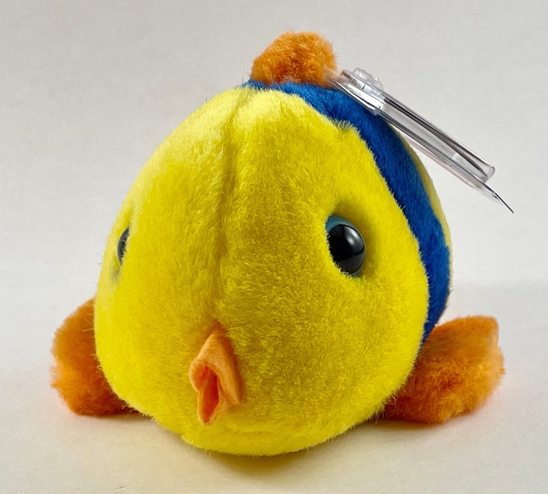 Vintage Copyright 1994 MJC - Swibco Puffkins - Jules The Striped Fish Plush Style 6692 bild 1