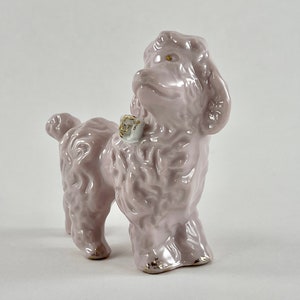 Vintage 1950s Pink Porcelain Poodle Dog Figurine Free Shipping image 3