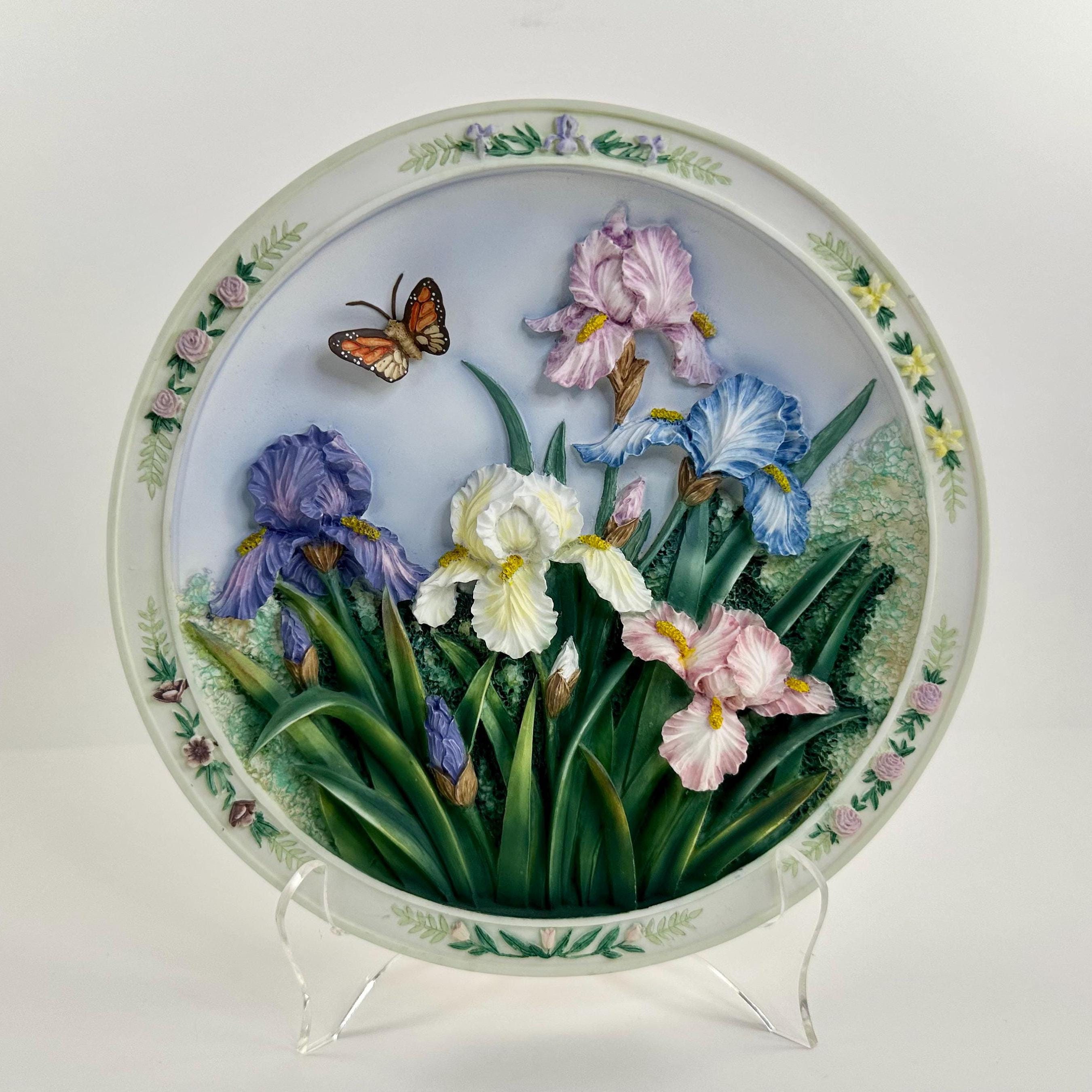 Vintage Lena Liu Iris Garden Plate: 1994 Bradford Exchange