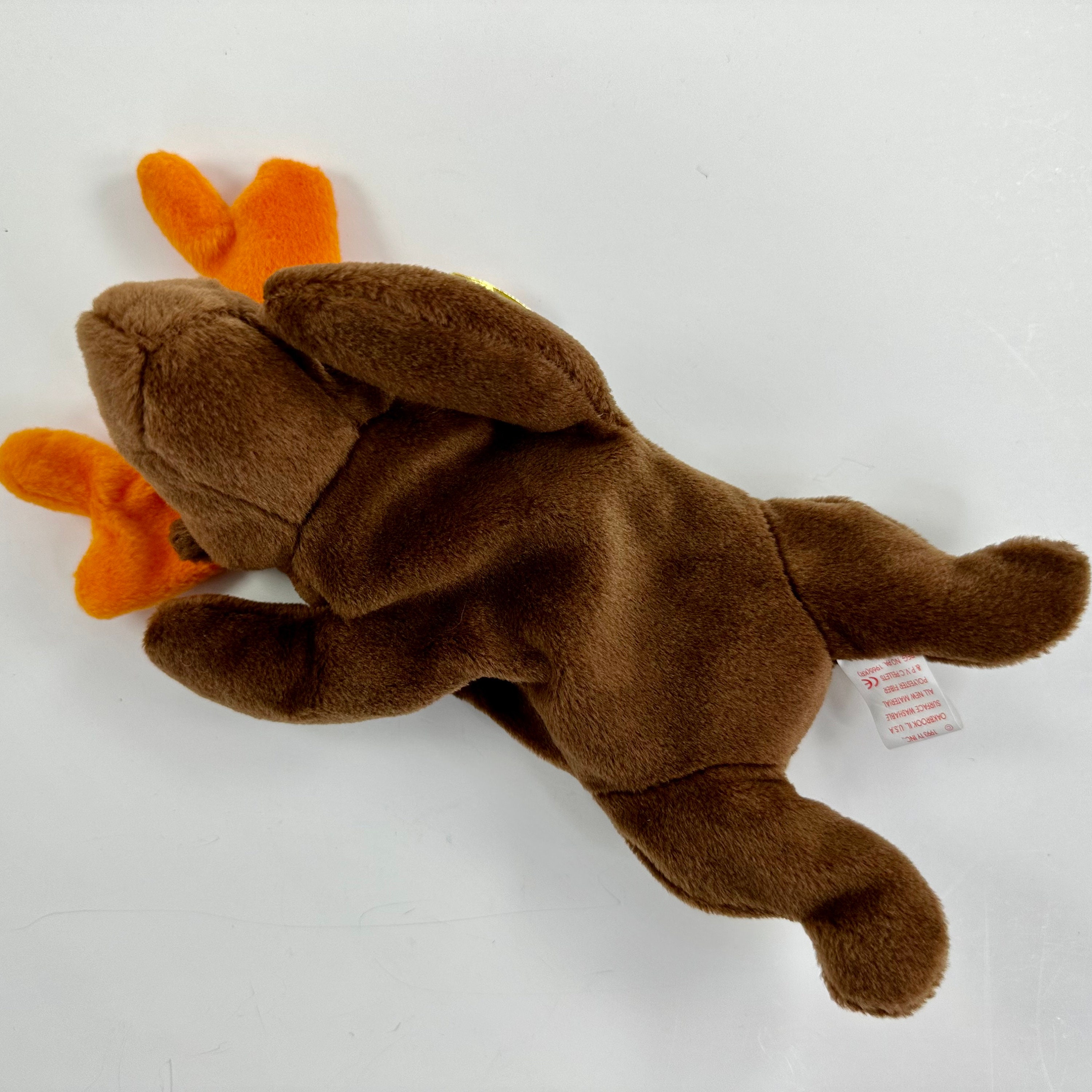 Vintage 1993 Chocolate the Moose TY Beanie Baby - 3rd Gen Tush Tag