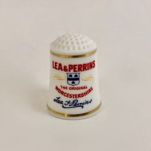 Vintage 1980 Franklin Mint - The Country Store Advertising Thimbles - &quot;Lea & Perrins Worcestershire Sauce&quot;
