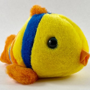 Vintage Copyright 1994 MJC - Swibco Puffkins - Jules The Striped Fish Plush Style 6692 bild 5