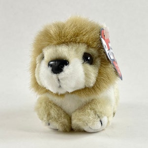 Vintage Copyright 1994 MJC - Swibco Puffkins - Lancaster The Lion Plush Collectible Key Ring/Keychain Style 6614-K