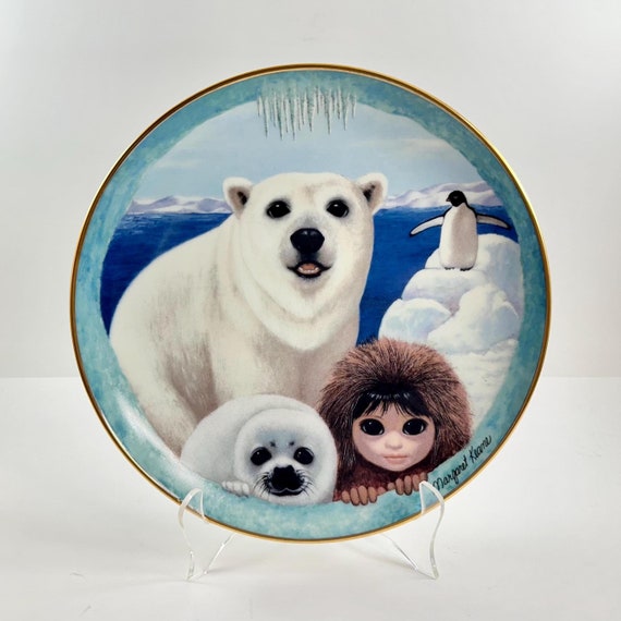 Margaret Keane Collectible Plate: Pu's Polar Playground, Franklin
