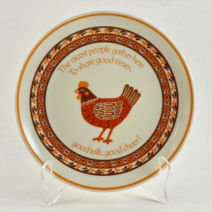 Vintage 1983 American Greetings Collectible Plate: Autumn Hen Decor