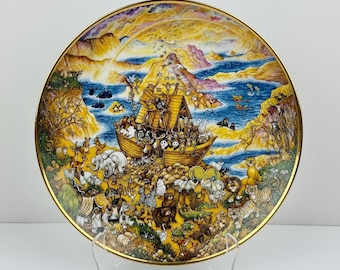 Vintage 1990s The Franklin Mint - Heirloom Recommendation - "Two By Two" Limited Edition Collectible Porcelain Plate