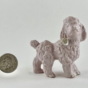 Vintage 1950s Pink Porcelain Poodle Dog Figurine Free Shipping image 2