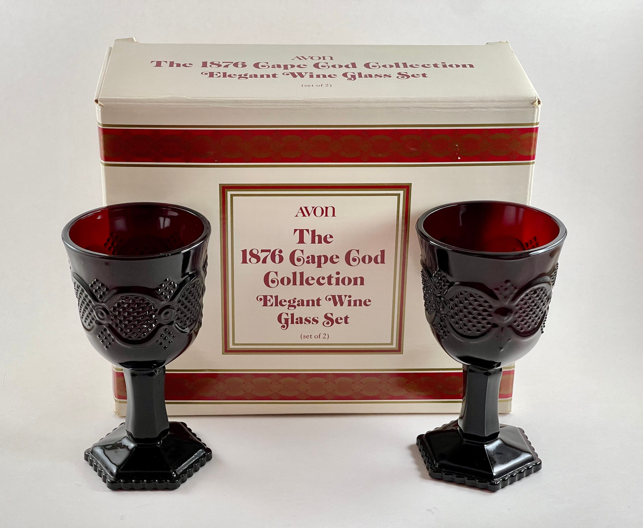 エイボン　1876ケープコッドガラス　ルビーレッド　AVON 3点セット エイボン 1876ケープコッドガラス ルビーレッド AVON 3点セット