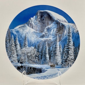 Vintage 1990 Bradford Exchange - W S George - Nature&#39;s Legacy Collection - &quot;Blue Snow At Half Dome&quot; Ltd Ed Collectible Plate - Free Shipping