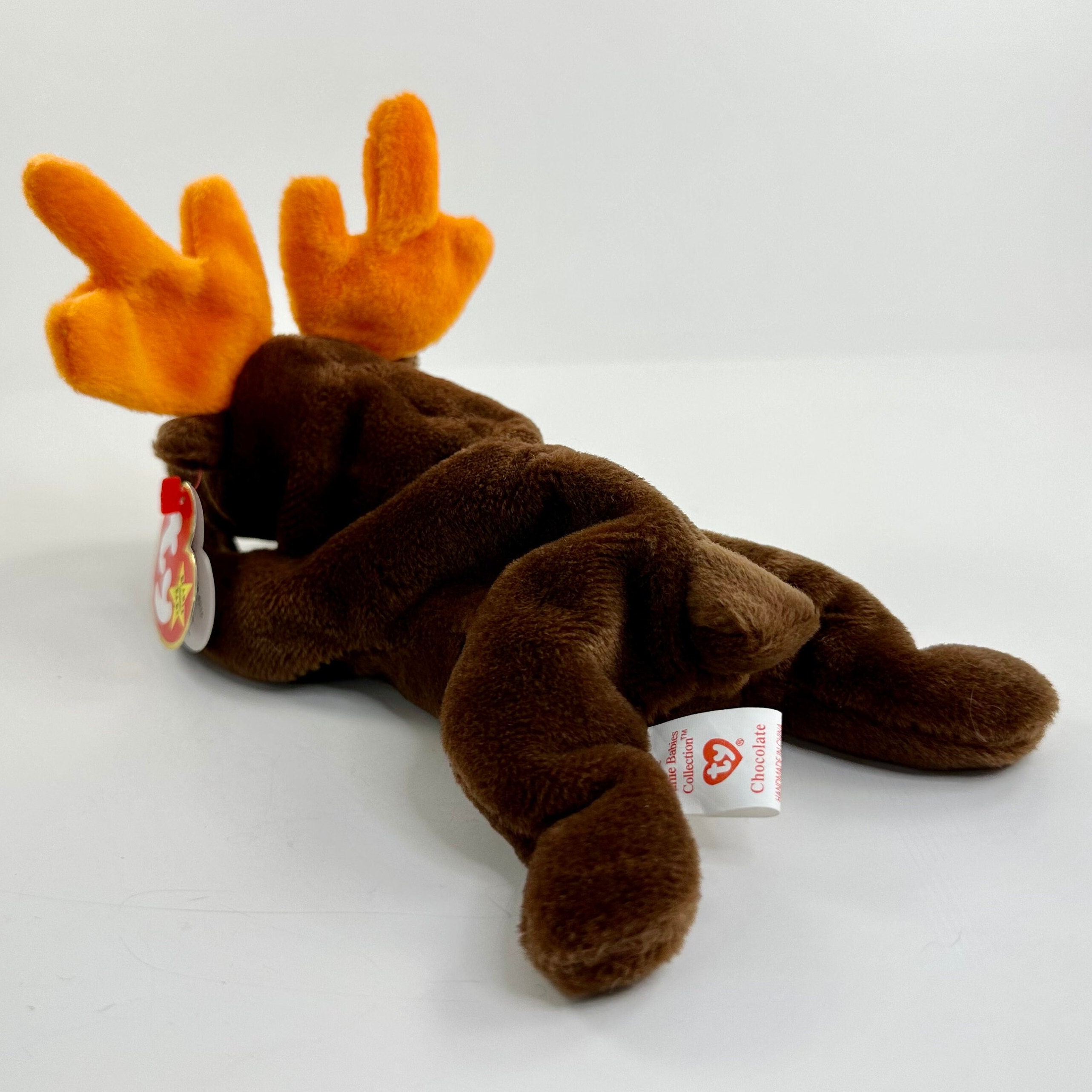 Vintage 1993 Chocolate the Moose TY Beanie Baby - 3rd Gen Tush Tag