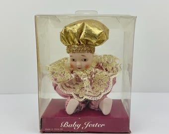 Vintage 1994 Chien Chu Chang Enterprise Co Ltd - Kmart - Baby Jester Clown Doll