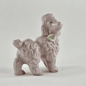 Vintage 1950s Pink Porcelain Poodle Dog Figurine Free Shipping image 6