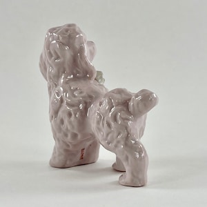 Vintage 1950s Pink Porcelain Poodle Dog Figurine Free Shipping image 5