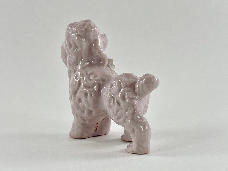 Vintage 1950s Pink Porcelain Poodle Dog Figurine Free Shipping image 5